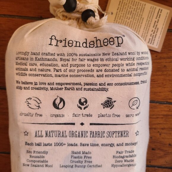 Friendsheep Sloth Eco Dryer Balls  Set of 6 NEW Gray White Over 1000 Loads Each - Picture 5 of 6